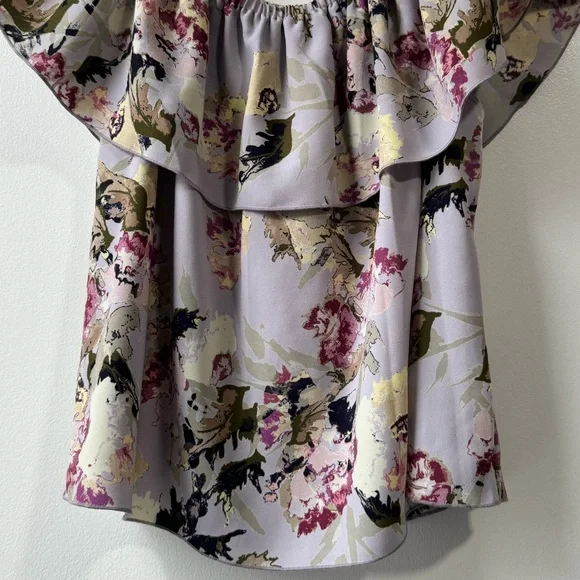 Wilfred Aritzia Promener Floral Off Shoulder Blouse Silk Trim Size Small - Picture 7 of 11